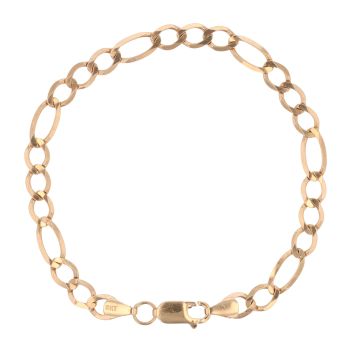 9ct Yellow Gold Figaro Bracelet 8"