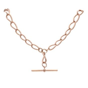 9ct Rose Gold Albert T-Bar Chain 24"