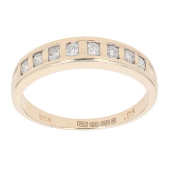 9ct Yellow Gold 0.25ct Diamond Half Eternity Ring