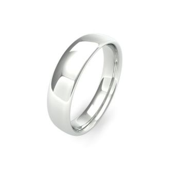 18ct White Gold 5mm Slight Court Wedding Band