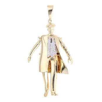 9ct Yellow Gold Cubic Zirconia Gentleman Pendant