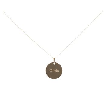 9ct Yellow Gold Personalised Disc Pendant Necklace
