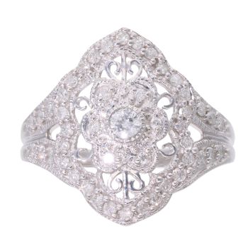 9ct White Gold 0.50ct Diamond Cluster Ring