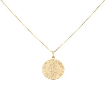 Gold Plated Silver St Christopher Pendant And Chain 18"