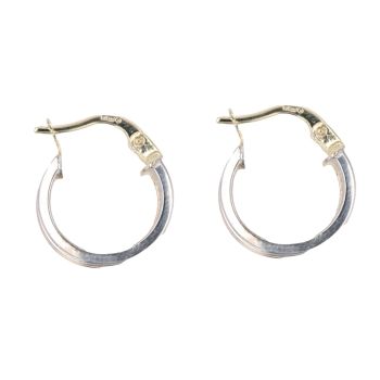14ct Yellow White and Rose Gold Greek Key Trio Hoop Earrings
