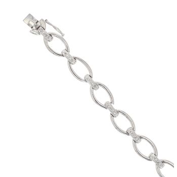 9ct White Gold 0.25ct Brilliant Cut Diamond Bracelet 7.5"