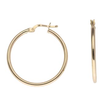 14ct Yellow Gold Plain Hoop Earrings