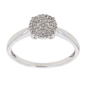 9ct White Gold 0.20ct Brilliant Cut Diamond Cluster Ring
