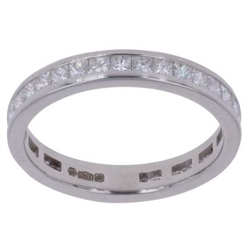 Platinum 1.06ct Princess Cut Diamond Full Eternity Ring