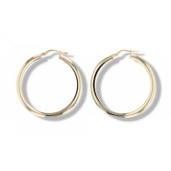 9ct Yellow Gold Plain Hoop Earrings