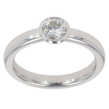 Platinum 0.65ct Brilliant Cut Diamond Solitaire Ring