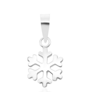 Silver 7x8mm Snowflake Pendant and Chain 18"