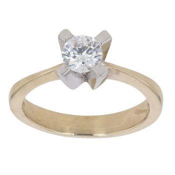 14ct Yellow Gold Cubic Zirconia Single Stone Ring
