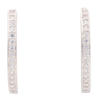 Silver Cubic Zirconia Hoop Earrings by Icesia