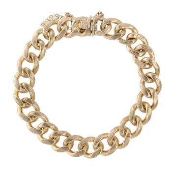 9ct Yellow Gold Curb Bracelet 8"