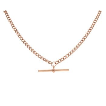 9ct Rose Gold Albert T-Bar Chain 18"