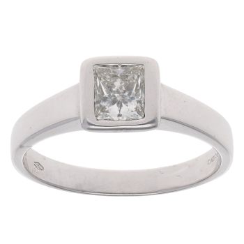 18ct White Gold 0.55ct Princess Cut Diamond Solitaire Ring