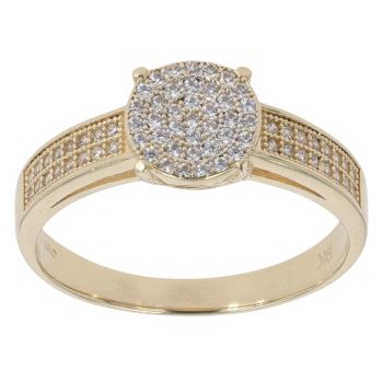 9ct Yellow Gold Cubic Zirconia Cluster Ring