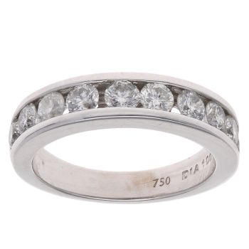 18ct White Gold 1.00ct Brilliant Cut Diamond Half Eternity Ring