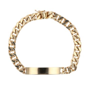 9ct Yellow Gold ID Curb Bracelet 7.5"