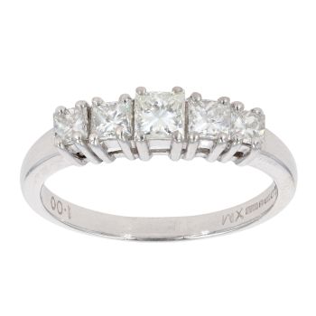 18ct White Gold 1.00ct Princess Cut Diamond Eternity Ring