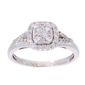 9ct White Gold 0.50ct Diamond Cluster Ring