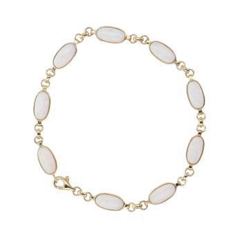 9ct Yellow Gold Created Opal Bracelet 7.5"