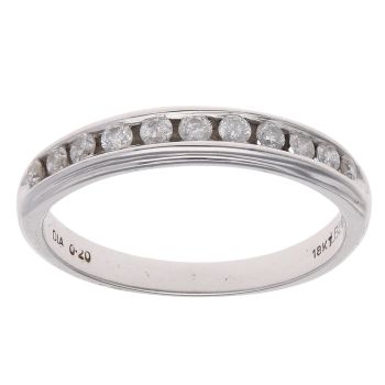 18ct White Gold 0.20ct Brilliant Cut Diamond Half Eternity Ring