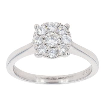 9ct White Gold 0.50ct Diamond Cluster Ring
