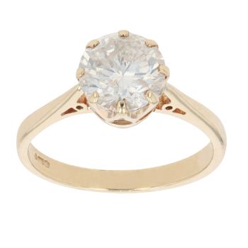 9ct Yellow Gold 1.90ct Diamond Solitaire Ring