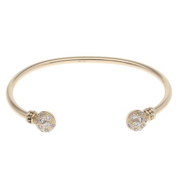 9ct Yellow Gold Cubic Zirconia Torque Bangle