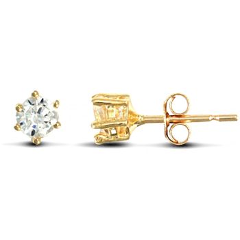 9ct Yellow Gold Cubic Zirconia Claw Set Studs