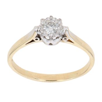 18ct Yellow Gold 0.25ct Brilliant Cut Diamond Solitaire Ring