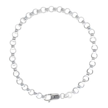 Silver Patterned And Plain Belcher Bracelet 8.5"