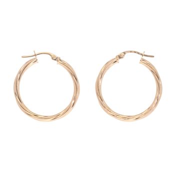 9ct Yellow Gold Twist Hoop Earrings