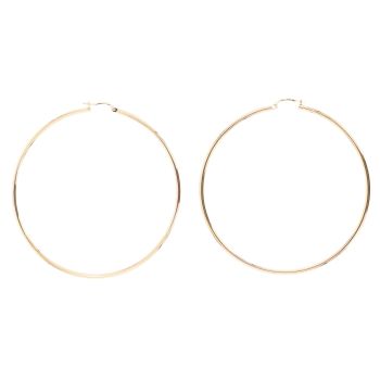 9ct Yellow Gold Plain Hoop Earrings