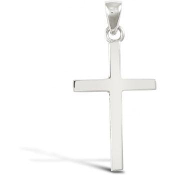 9ct White Gold Solid Cross