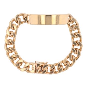 9ct Yellow Gold Curb ID Bracelet 8"