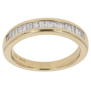 18ct Yellow Gold 0.25ct Baguette Cut Diamond Half Eternity Ring