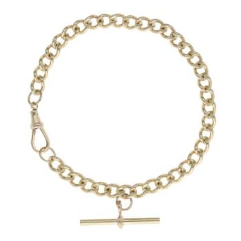 9ct Yellow Gold Albert T-Bar Bracelet 8.5"