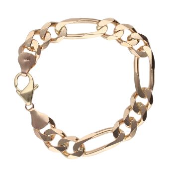 9ct Yellow Gold Figaro Bracelet 7"