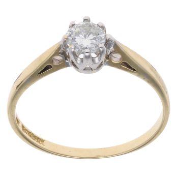 18ct Yellow Gold 0.35ct Brilliant Cut Diamond Solitaire Ring