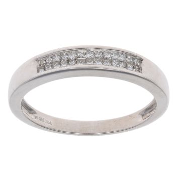 18ct White Gold 0.26ct Princess Cut Diamond Half Eternity Ring