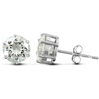 9ct White Gold Claw Set Cubic Zirconia Studs