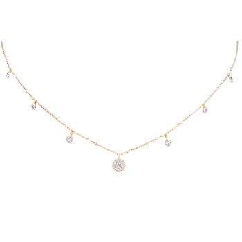 9ct Yellow and White Gold Diamond Circles Necklace