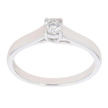 18ct White Gold 0.25ct Brilliant Cut Diamond Solitaire Ring