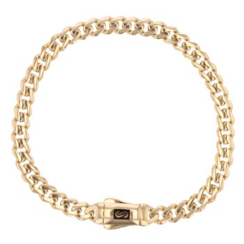 14ct Yellow Gold Monaco Classic Plain Lock Bracelet 6.5"