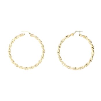 9ct Yellow Gold Twist Hoop Earrings