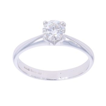 18ct White Gold 0.59ct Brilliant Cut Diamond Solitaire Ring