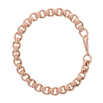 9ct Rose Gold Patterned Rollerball Bracelet 9"